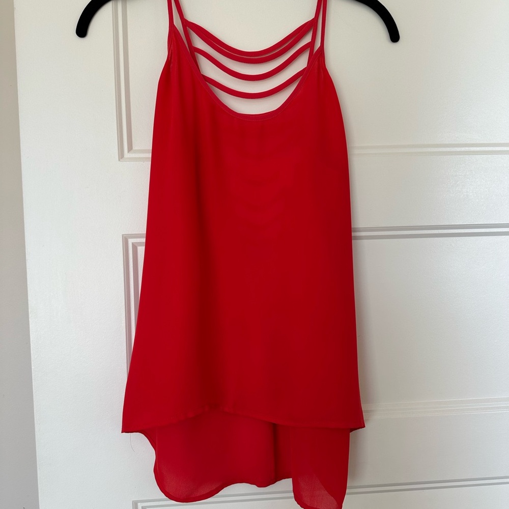 Red Strappy Tank Top